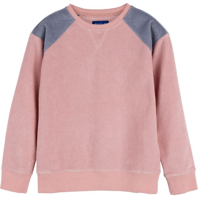 River Terry Sweatshirt, Pink & Dusty Blue | Maisonette