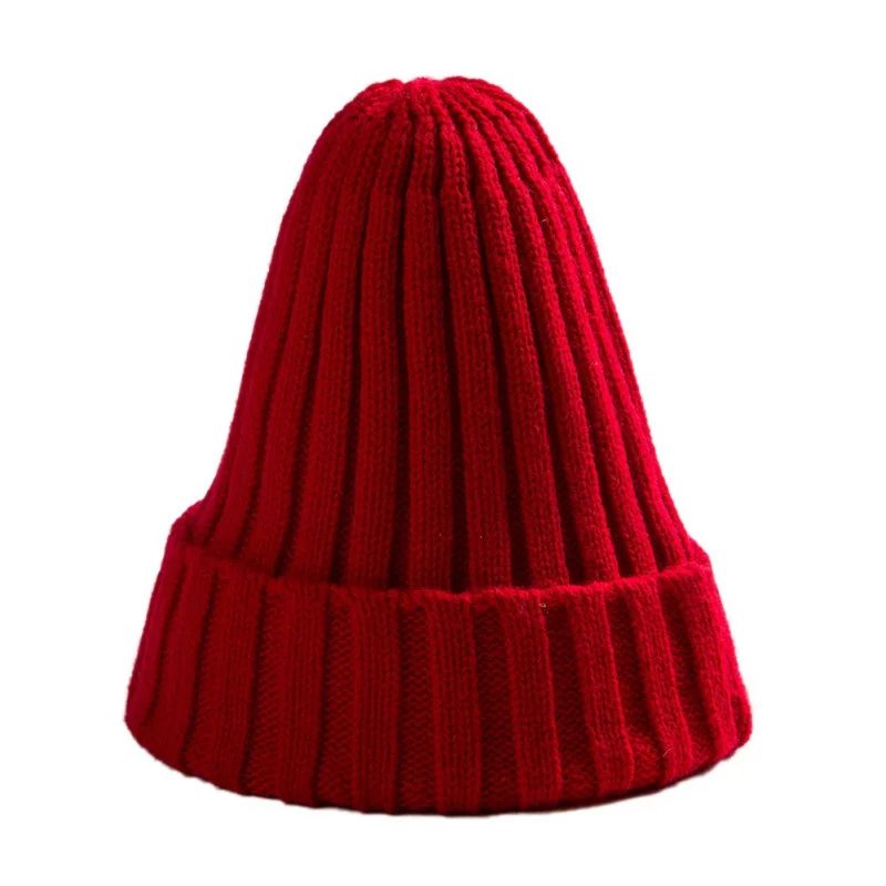 Cycling Ski Headwear Stretch Knit Hat Beanie Cap Warm Hats Cuffed Plain Winter for Men Women Red ... | Walmart (US)