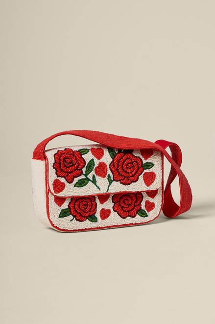 Hearts and Roses Beaded Shoulder Bag | Francesca's