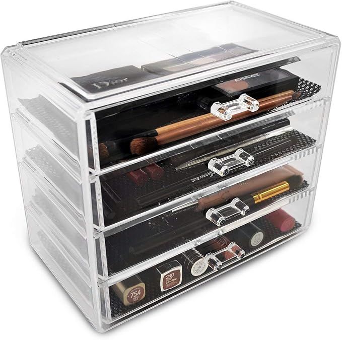 Sorbus Acrylic Cosmetics Makeup and Jewelry Storage Case Display– 4 Large Drawers Space- Saving... | Amazon (US)