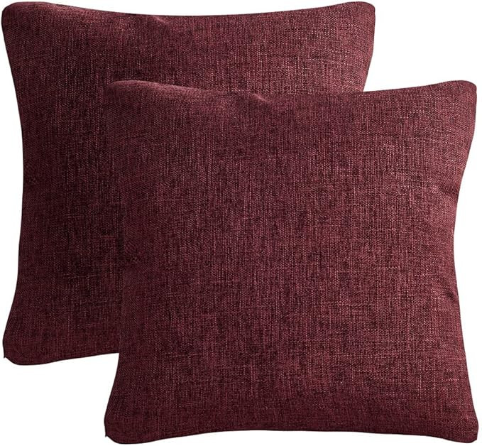 Linen Decorative Throw Pillow Covers Solid Square Couch Pillow Cases 18x18 Inches Cushion Covers ... | Amazon (US)