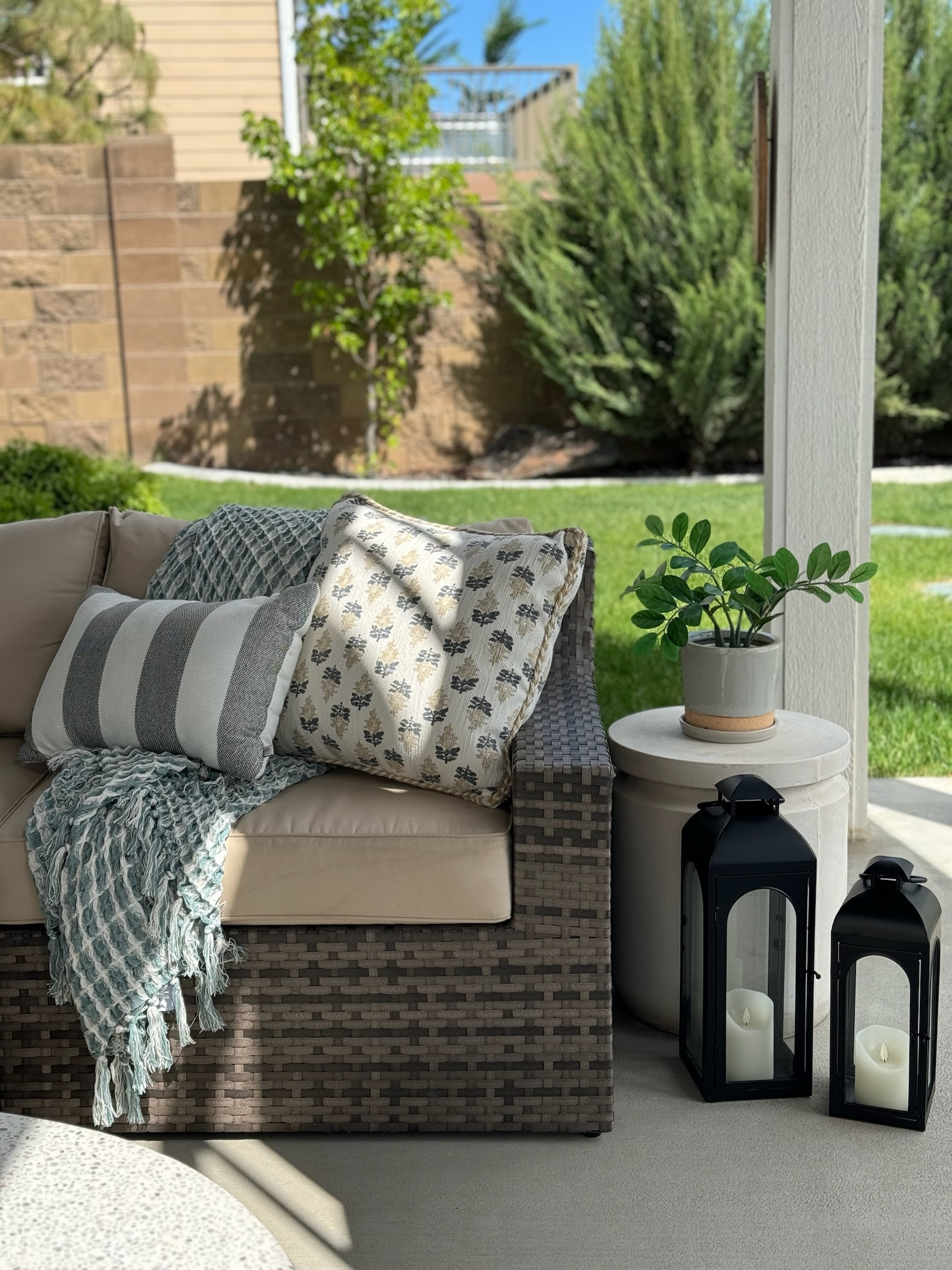 This side table and these outdoor lanterns are all Walmart finds and so good! We have had them for a few years now and they have held up so great. Low price points and beautiful styles! 

#LTKSeasonal #LTKHome #LTKStyleTip