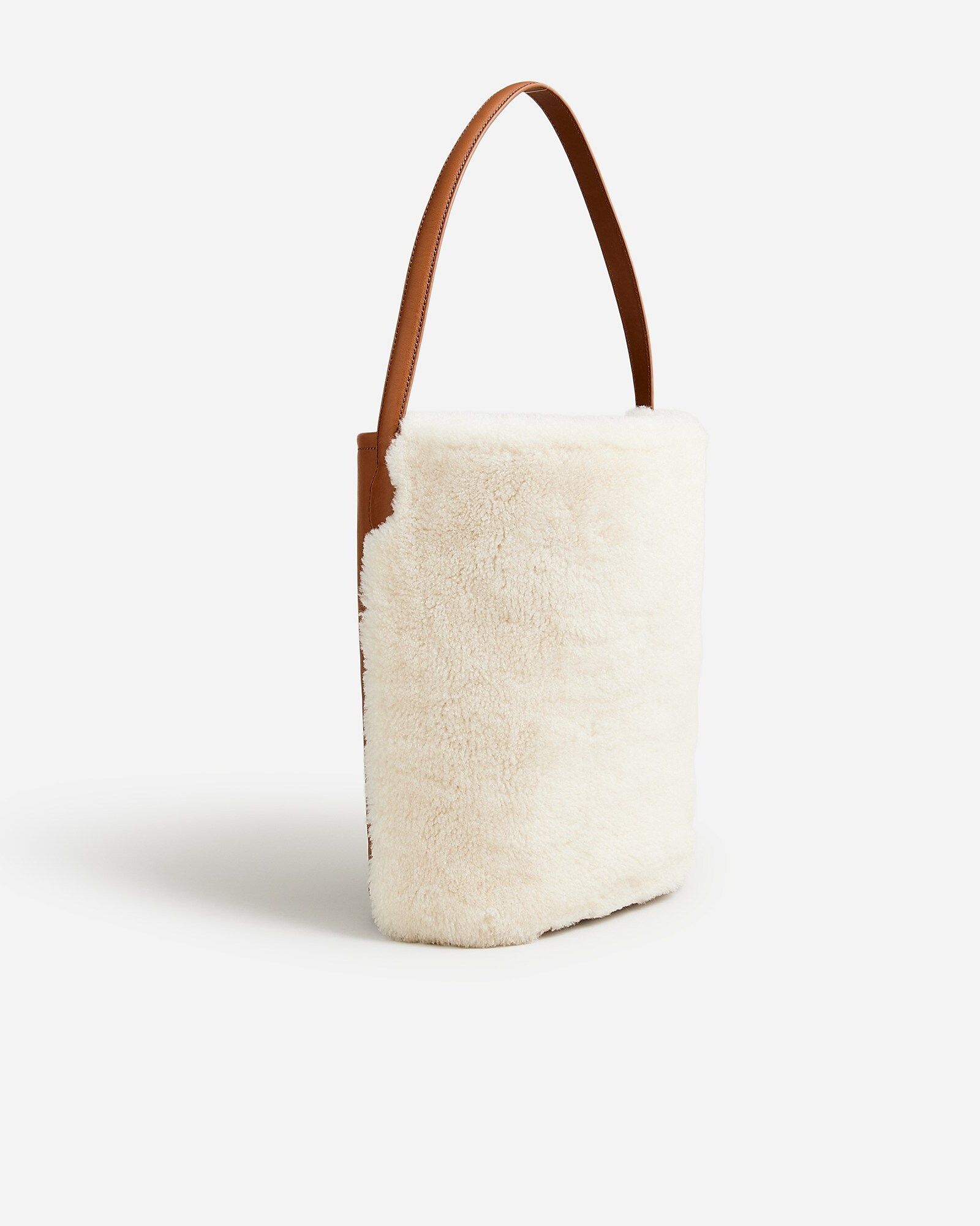 Collection Berkeley bucket bag in leather and shearling | J.Crew US