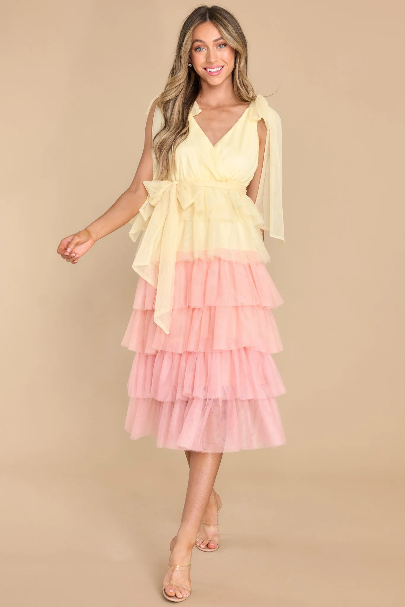 You Can Fly Pink Multi Midi Dress | Red Dress 