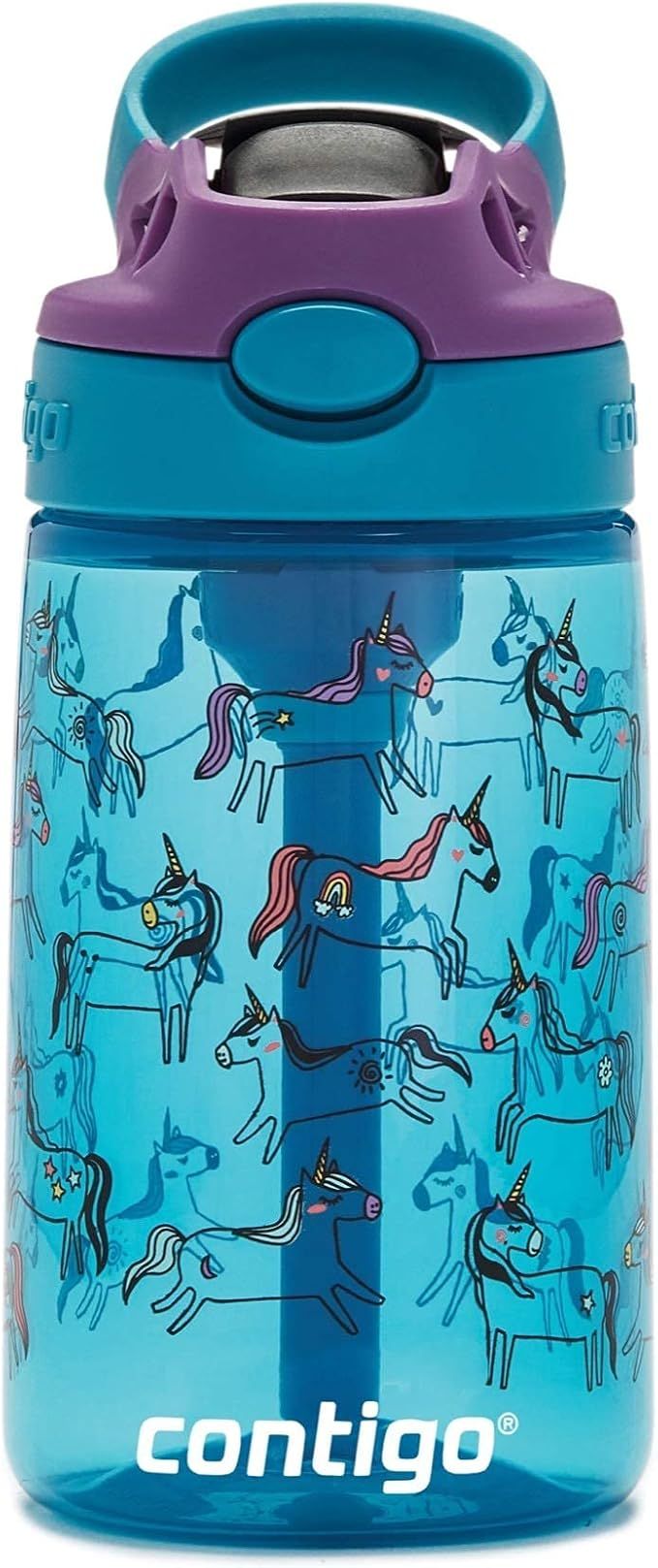 Kids Water Bottle with Redesigned AUTOSPOUT Straw, 14 oz., Unicorn | Amazon (US)