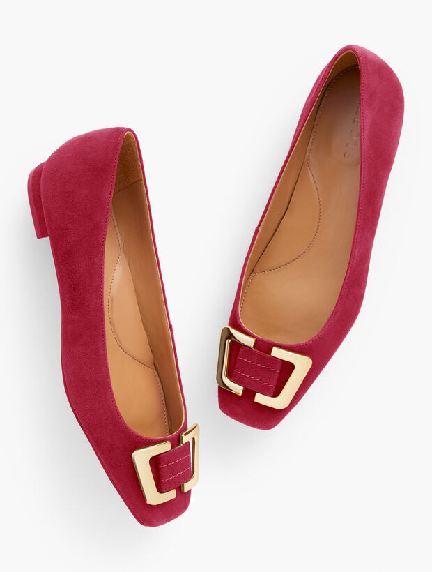 Sutton Suede Buckle Flats | Talbots