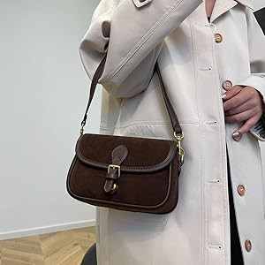 YFGBCX Small Shoulder Bag Crossbody Purse for Women Suede Bag 2024 Fall Purse Suede Handbag Satch... | Amazon (US)