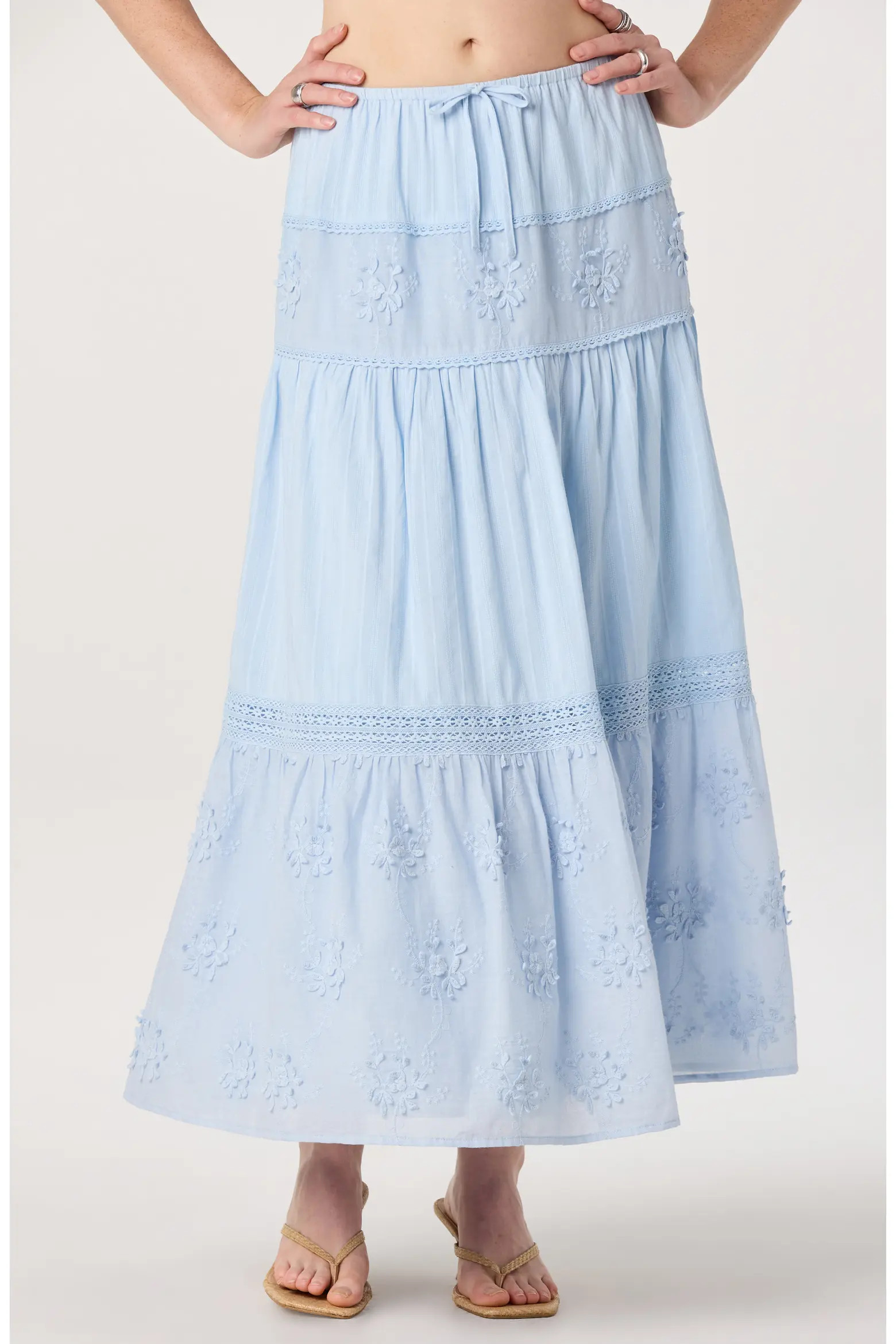 ASTR the Label Gwyn Embroidered Maxi Skirt (Women) | Nordstrom | Nordstrom