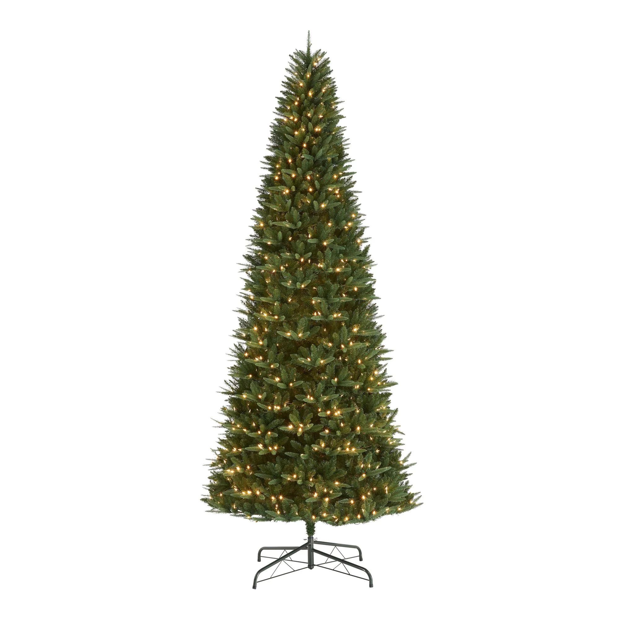 12 ft Pre-Lit Rockford Sure-Lit Pole Slim Pine Christmas Tree, 800 LED, Green, by Holiday Time | Walmart (US)