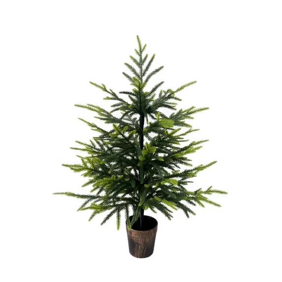XHKUYI Christmas Norfolk Pine Tree 2 FT, Real Touch Artificial Small Christmas Tree with Pot, UV ... | Walmart (US)
