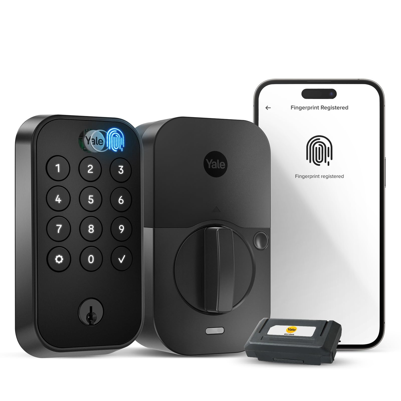Yale Assure Lock 2 Touch Deadbolt, Black Suede Keyed Smart Entry Door Lock with Wi-Fi Connected T... | Amazon (US)