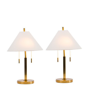 Set Of 2 22in Metal Table Lamps | TJ Maxx