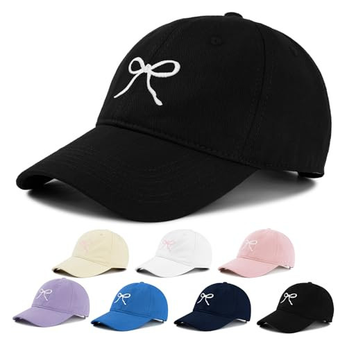 Black Cute Baseball Caps for Women Stylish Y2K Bow Hat Fashionable Headwear for Summer Outdoor Activities | Amazon (US)