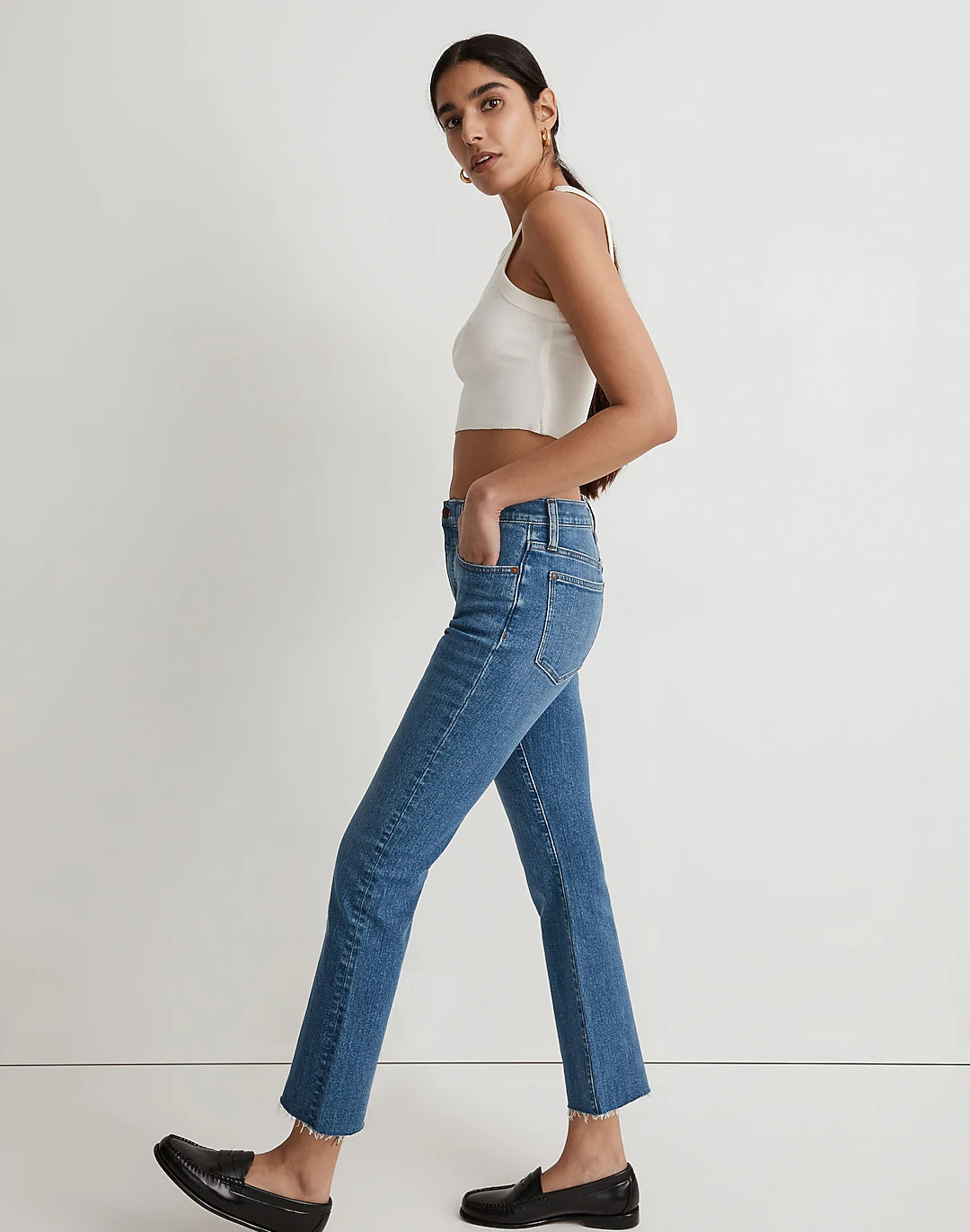 Kick Out Crop Jeans in Cherryville Wash: Raw-Hem Edition | Madewell