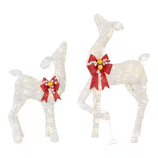 Home Accents Holiday 2-Piece Polar Wishes LED Deer Holiday Yard Decoration 23RT40619114 - The Hom... | The Home Depot