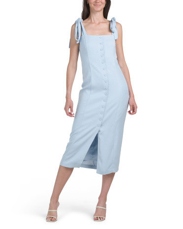 Linen Blend Buttoned Maxi Dress For Women | TJ Maxx