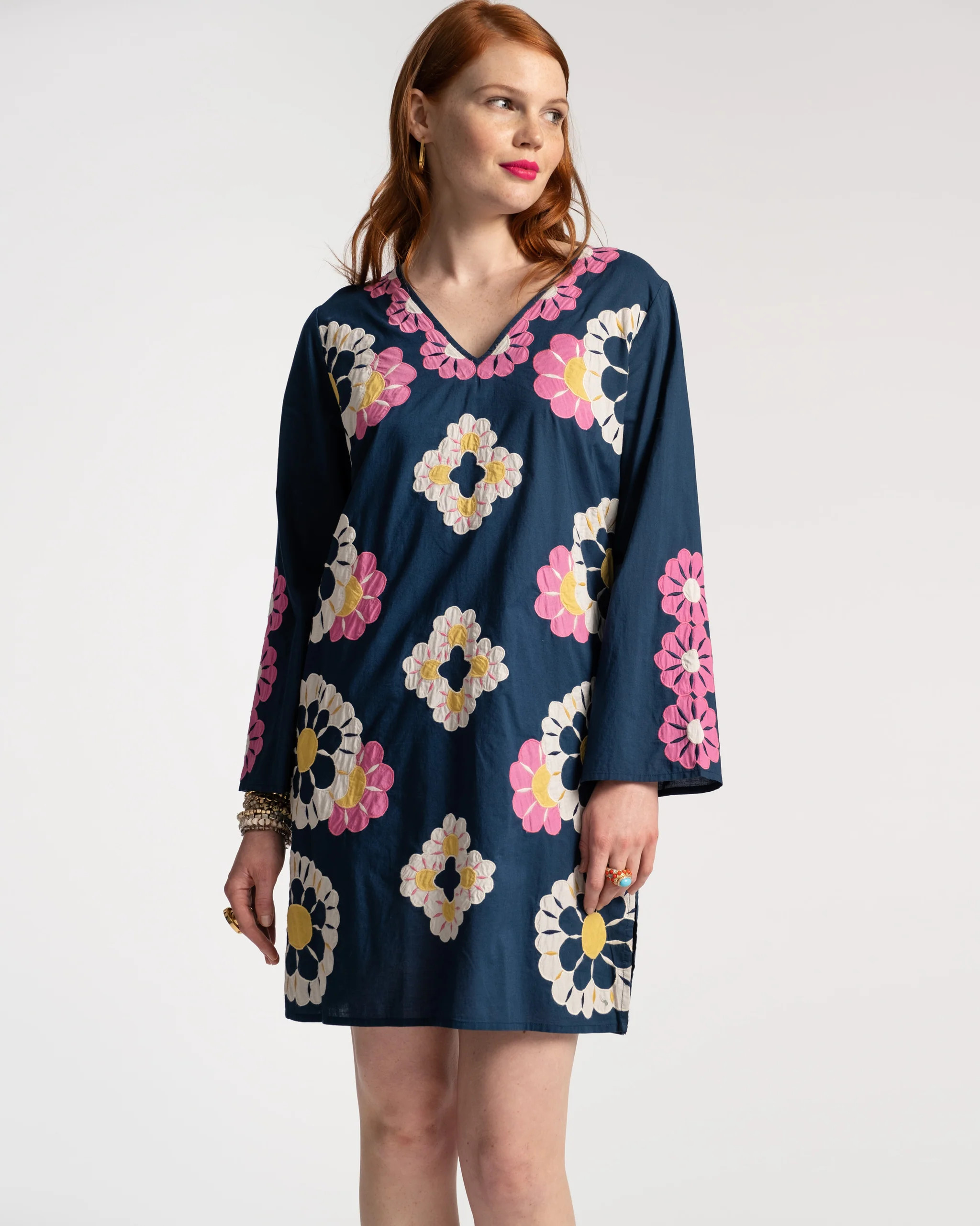 Goldie Tunic Sunrise Navy Multi | Frances Valentine