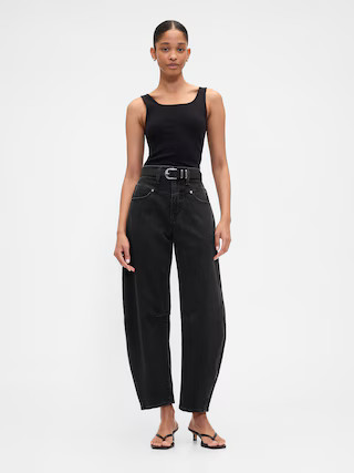 High Rise Barrel Jeans | Gap Factory