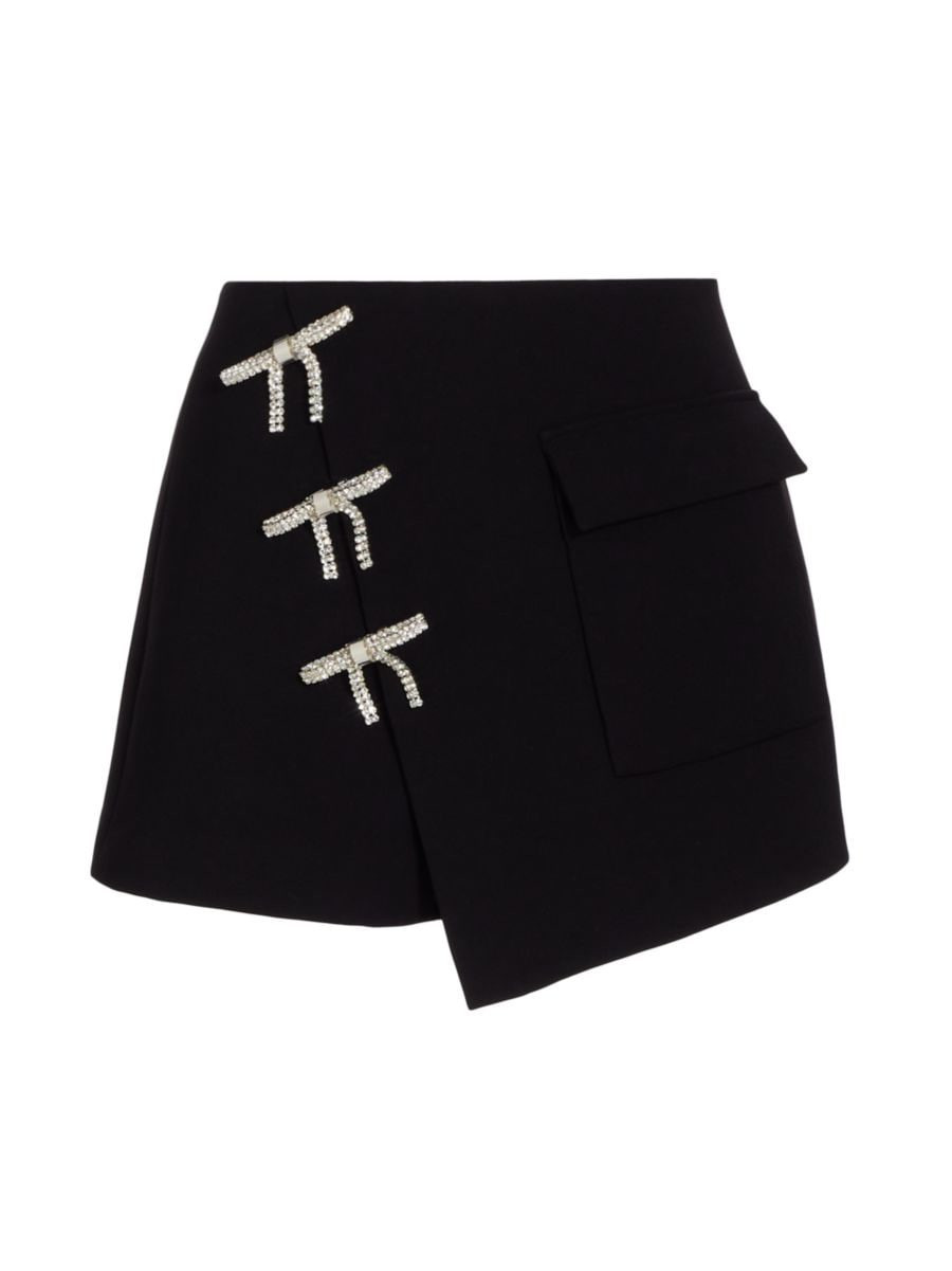 Embellished Bow Crepe Skort | Saks Fifth Avenue