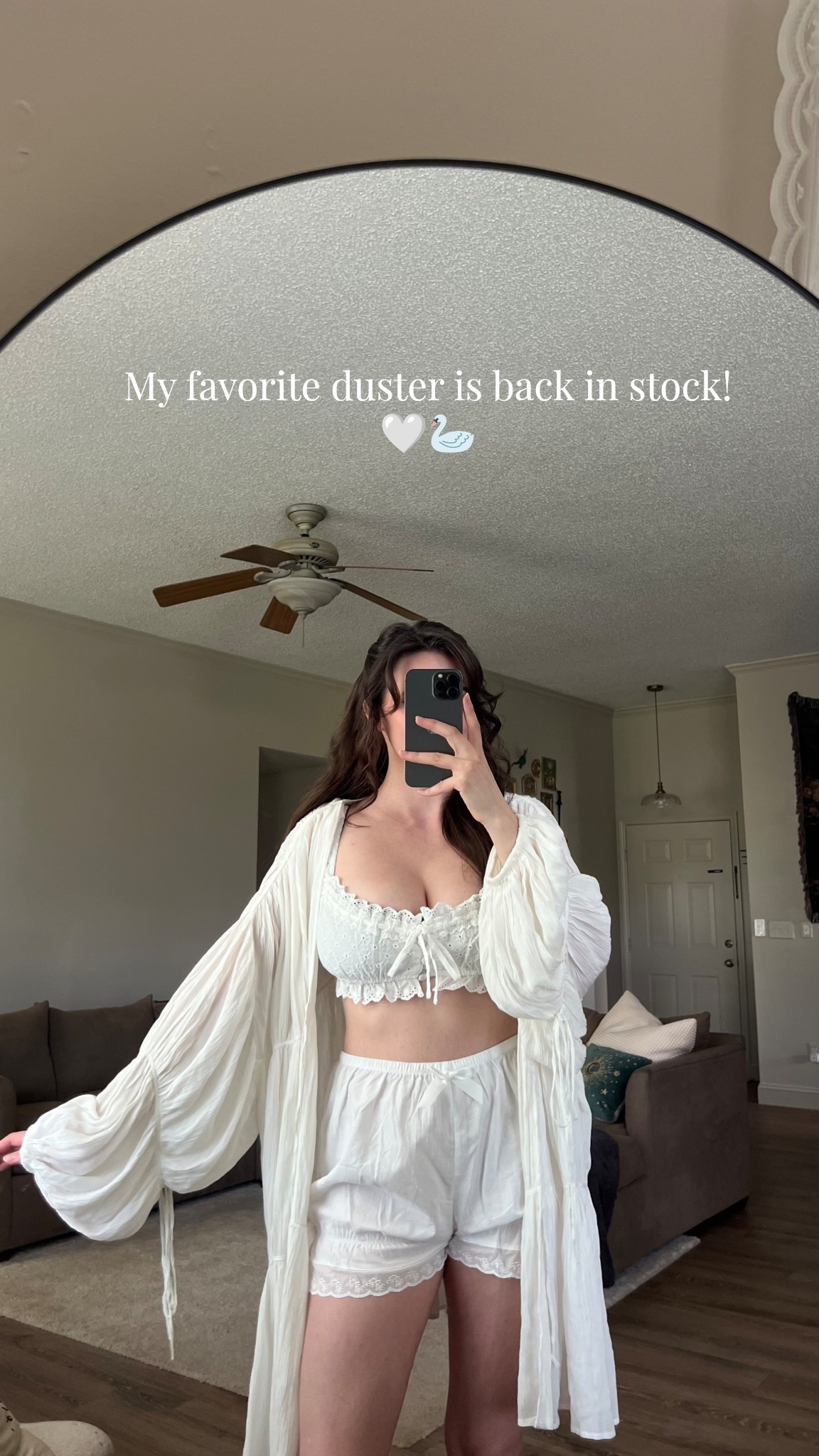 Spring cottage core cozy outfit. It’s giving all the whimsy 🤌🏼🤍🦢 and the Juliet duster in ivory has restocked! Run!! 

#LTKSeasonal #LTKootd