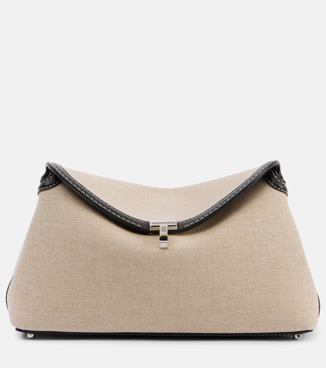 T-Lock leather-trimmed canvas shoulder bag | Mytheresa (US/CA)