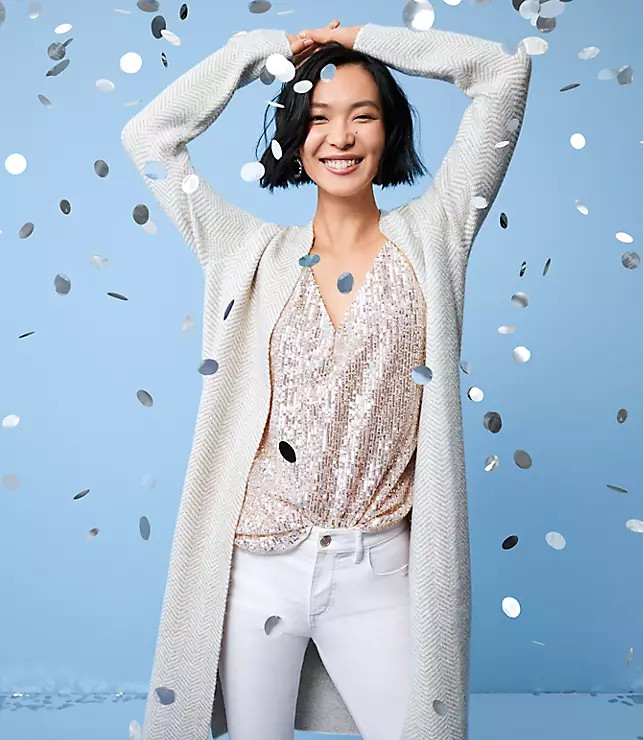 Chevron Duster Sweater | LOFT | LOFT