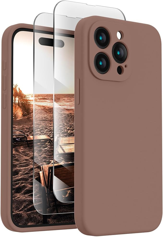 FireNova Silicone Case Designed for iPhone 15 Pro Max Light Brown | Amazon (US)