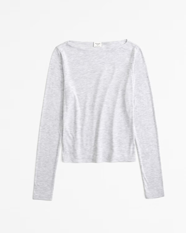 Women's Long-Sleeve Slash Top | Women's New Arrivals | Abercrombie.com | Abercrombie & Fitch (US)