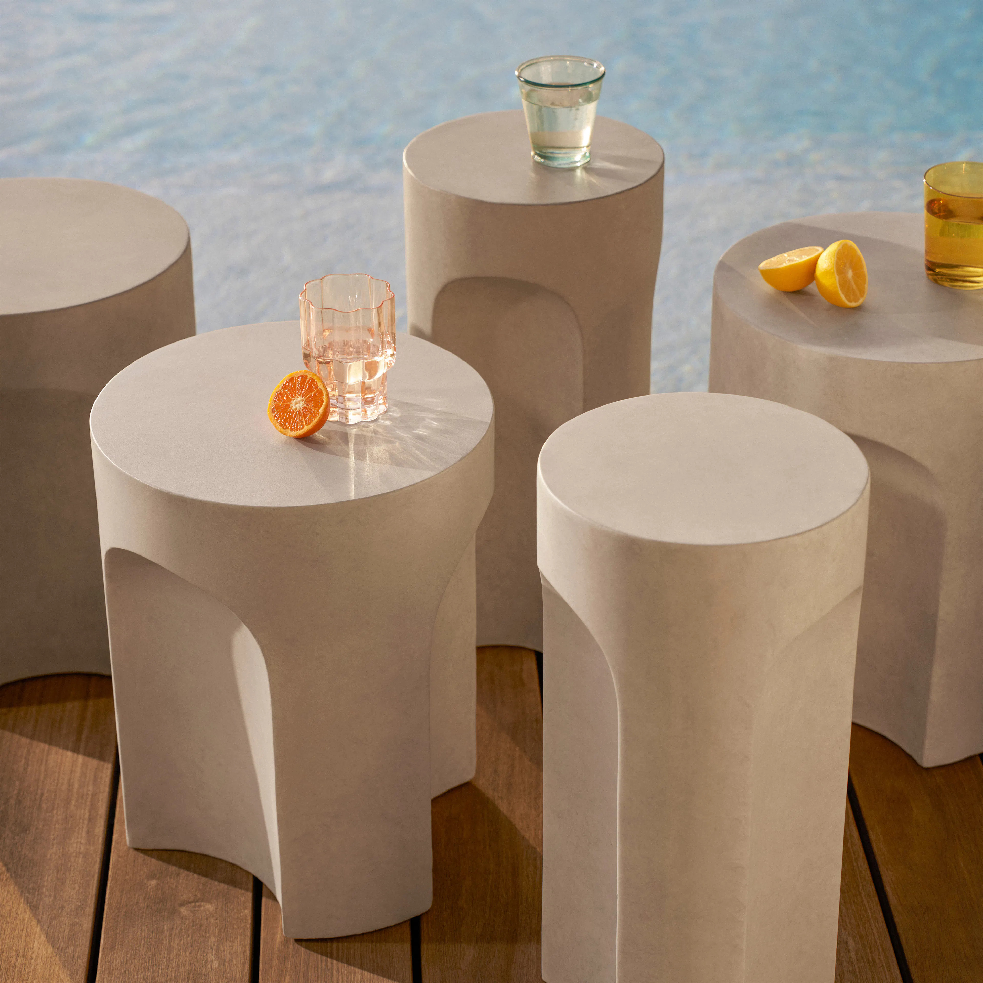 Noah Outdoor Cement Side Table - White | Article | Article