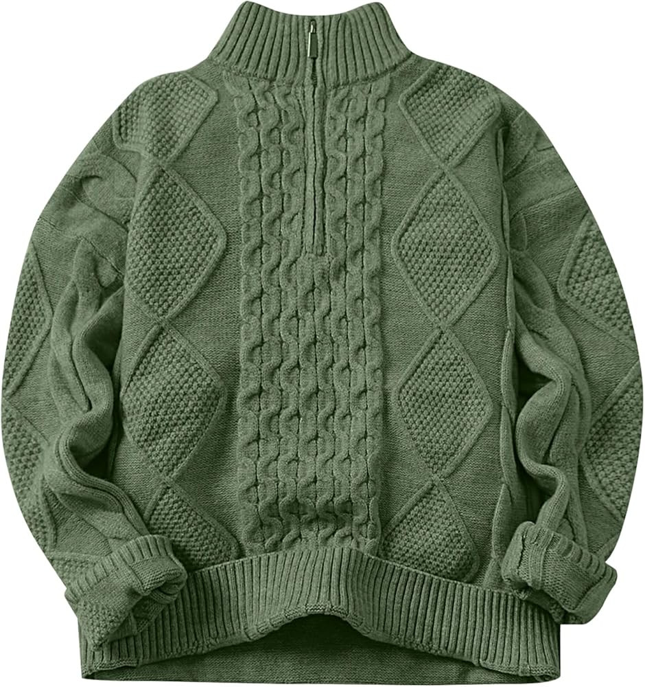CCTOO Womens Sweaters Long Sleeve 1/4 Zip-Up V-Neck Pullover Comfortable Stretchy Knit for Casual... | Amazon (US)