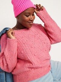 Speckled Cable-Knit Popcorn Sweater for Women | Old Navy (US)