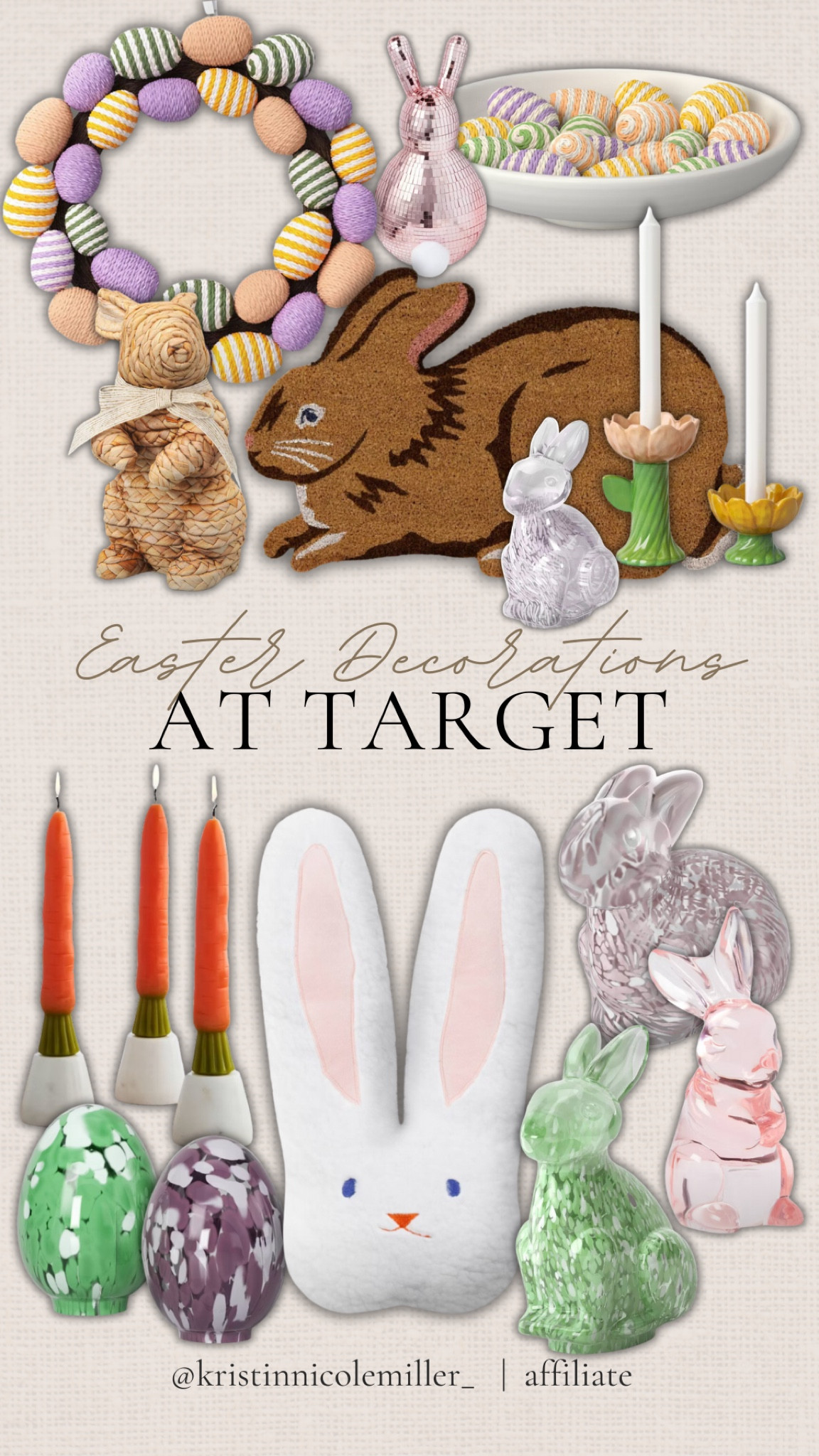 Just dropped// Easter decorations at Target!!! Sooo cute for spring! 

Seasonal, new decorations, trendy, trending, viral, unique, candles, doormat, wreath, indoor, outdoor 

#LTKSeasonal #LTKFindsUnder50 #LTKHome