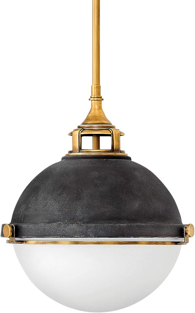 Hinkley Fletcher Collection Two Light Stem Hung Pendant, Aged Zinc/Heritage Brass | Amazon (US)