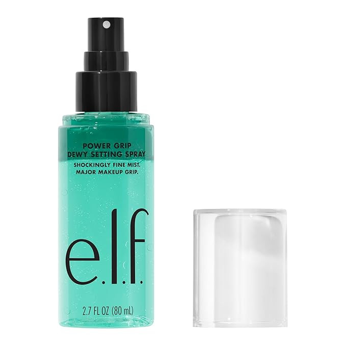 e.l.f. Power Grip Dewy Setting Spray, Ultra Fine Mist Made With Hyaluronic Acid, Grips Makeup For... | Amazon (US)