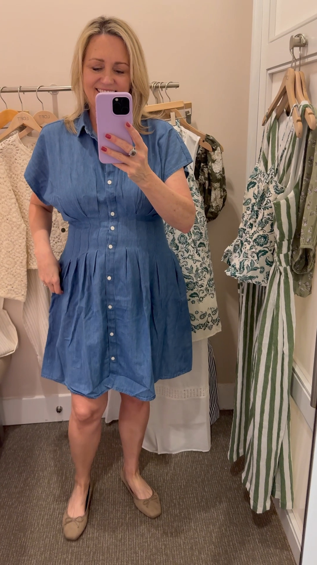 Needs to be ironed but what a cute dress for spring!  Spring dress, spring outfit, chambray dresss

#LTKMidsize #LTKootd #LTKSaleAlert