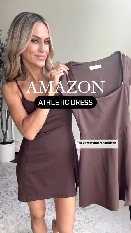 Amazon athletic dress - love the square neckline and notched hem! Wearing size small. 

Double lined with built in mesh shorts - available in 6 colors, wearing size small!


#LTKFindsUnder50 #LTKOver40 #LTKActive