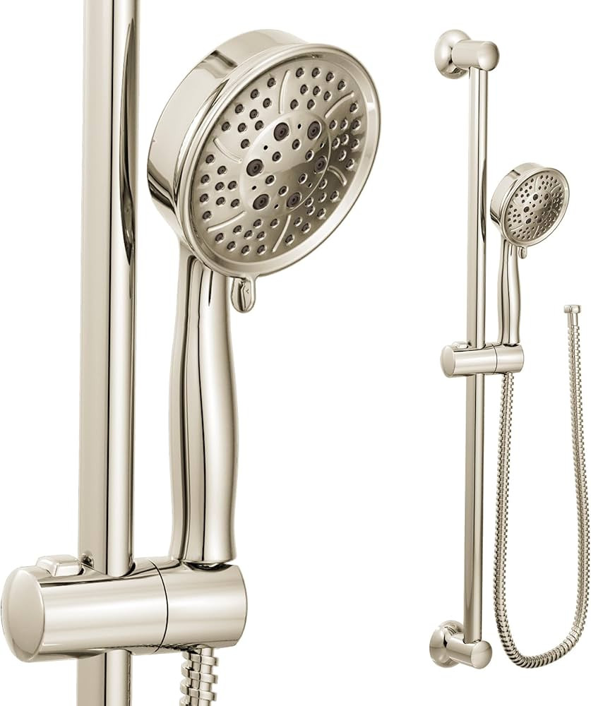Moen Polished Nickel Eco-Performance Handheld Showerhead with 69-Inch-Long Hose Featuring 30-Inch... | Amazon (US)