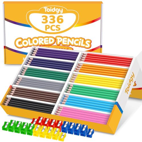 336 Packs Colored Pencils Bulk Classroom, Colored Pencils for Kids 12 Assorted Colors, Coloring Pencil Set Plus 36 Sharpeners, Pre-sharpened Color Pencils, Back to School Supplies Bulk for Teachers | Amazon (US)