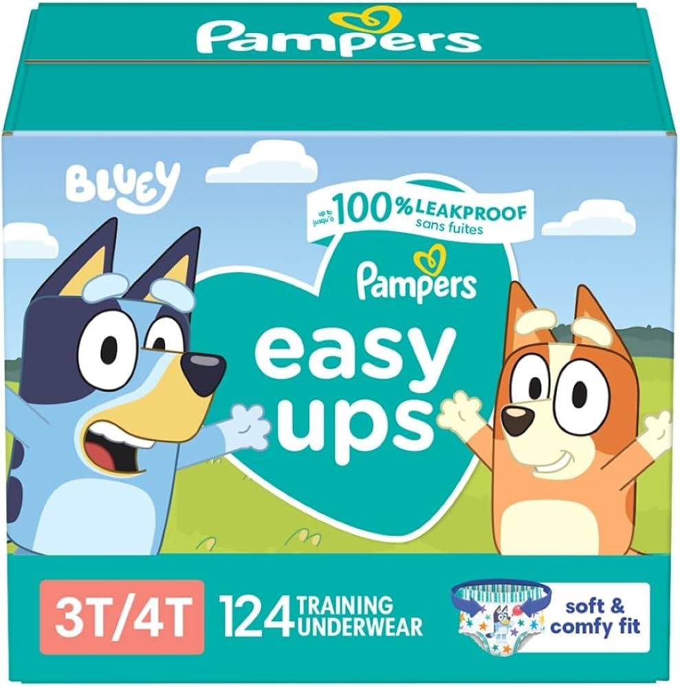 Pampers Easy Ups Boys & Girls Potty Training Pants - Size 3T-4T, One Month Supply (124 Count), Tr... | Amazon (US)