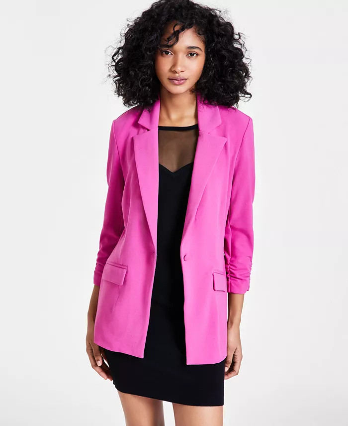 Women's Ruched-Sleeve Blazer, Created for Macy's | Macy's
