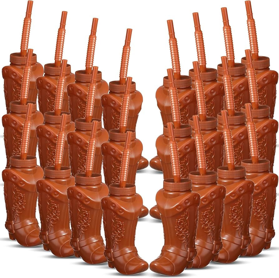 Hoolerry Cowboy Boot Cups with Lids and Straws 10 oz Party Cups Western Rodeo Party Supplies Favo... | Amazon (US)