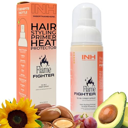 INH Heat Protection Spray | Thermal Protectant for Styling & Blow Drying | Detangler, Frizz Tamer & Shine Enhancer with Wheat Protein & Aloe Vera | 4 fl oz/120ml | Amazon (US)