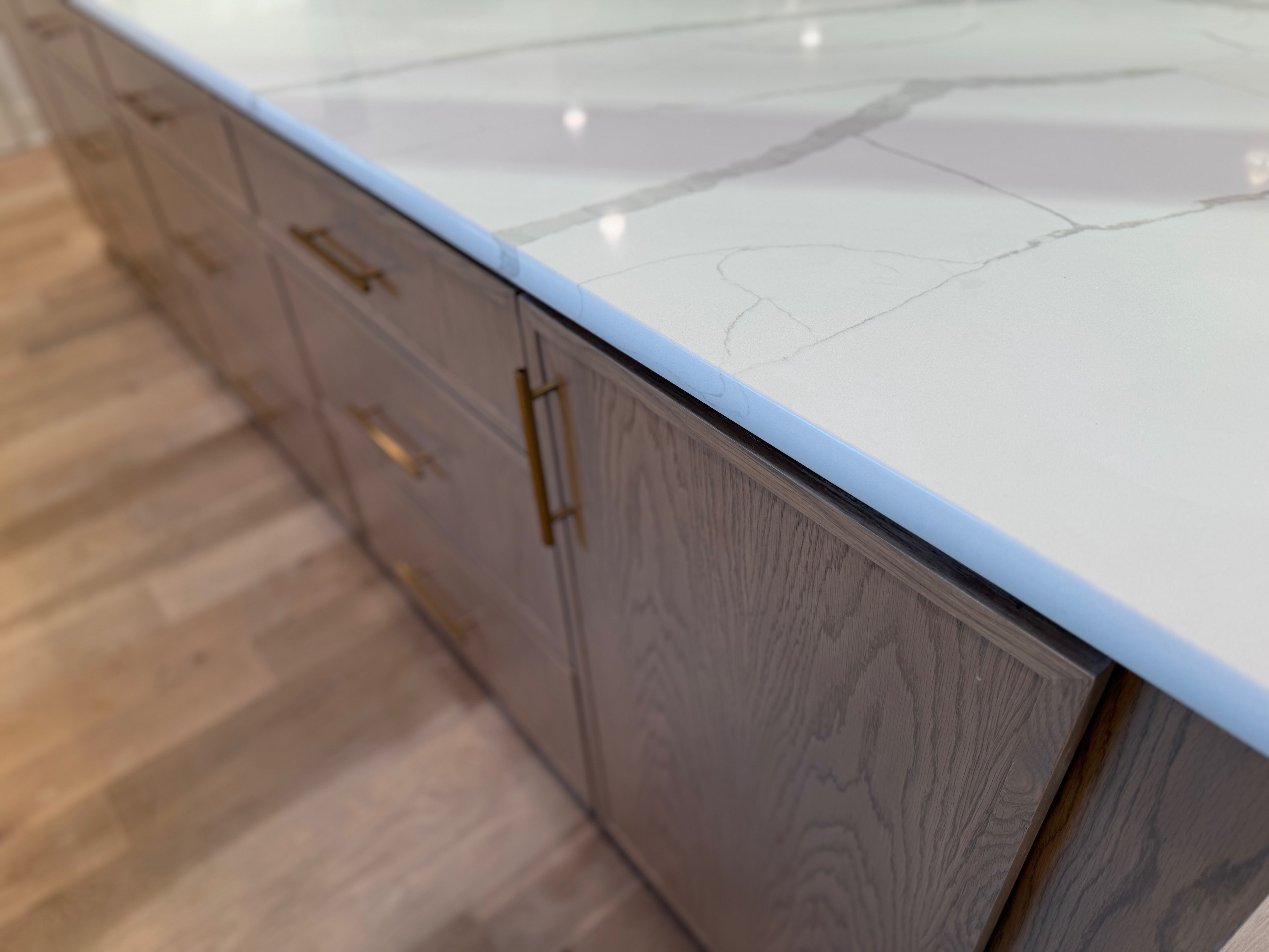 Satin brass hardware pulls we used at a custom luxury new build. Obsessed!  

 #LTKHome