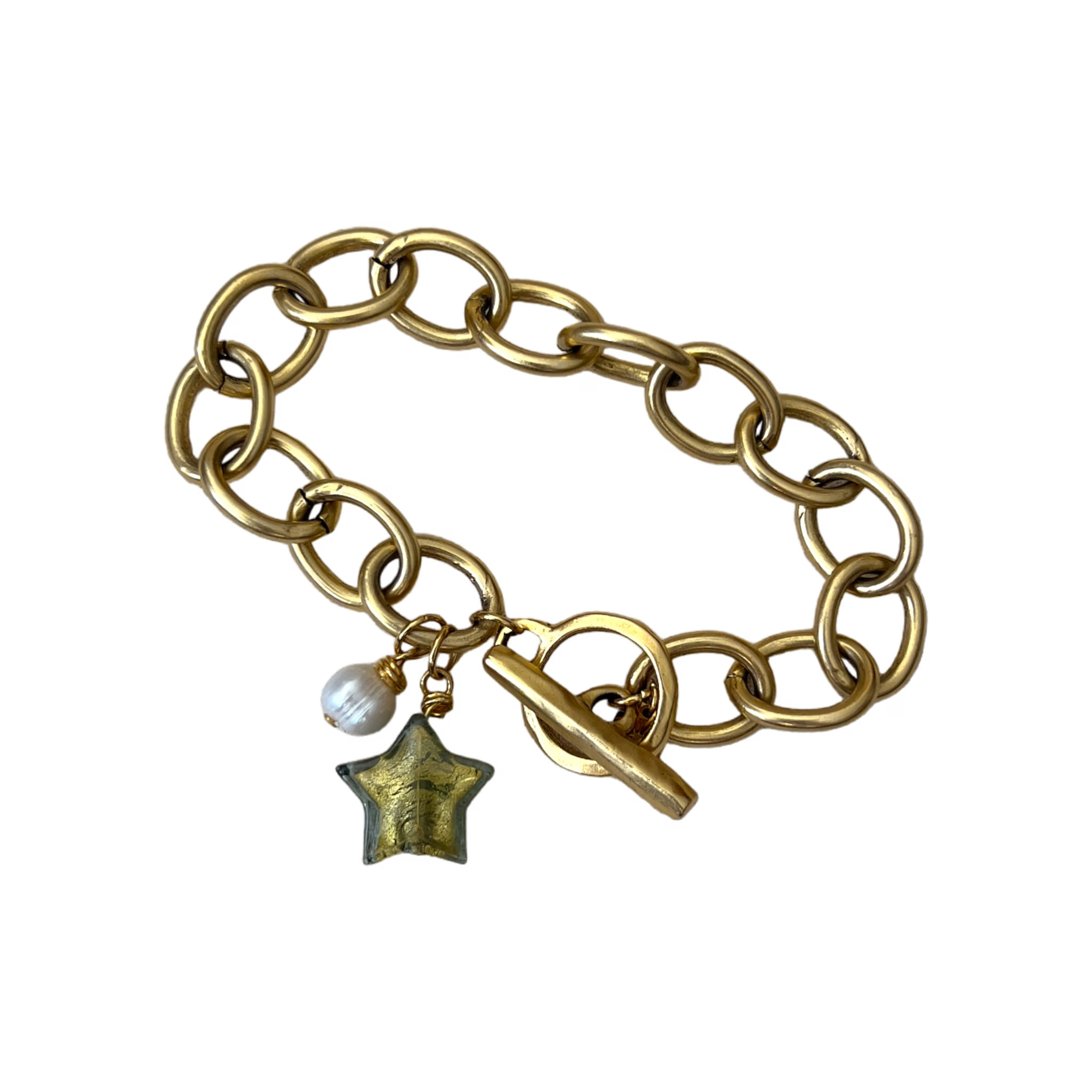 Lille Glass Star Bracelet - Olive Green | Wolf & Badger (US)