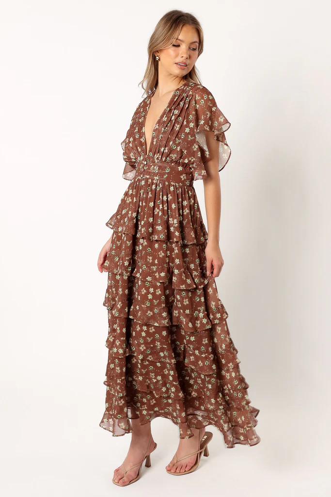 Rosa Tiered Maxi Dress - Brown | Petal & Pup (US)