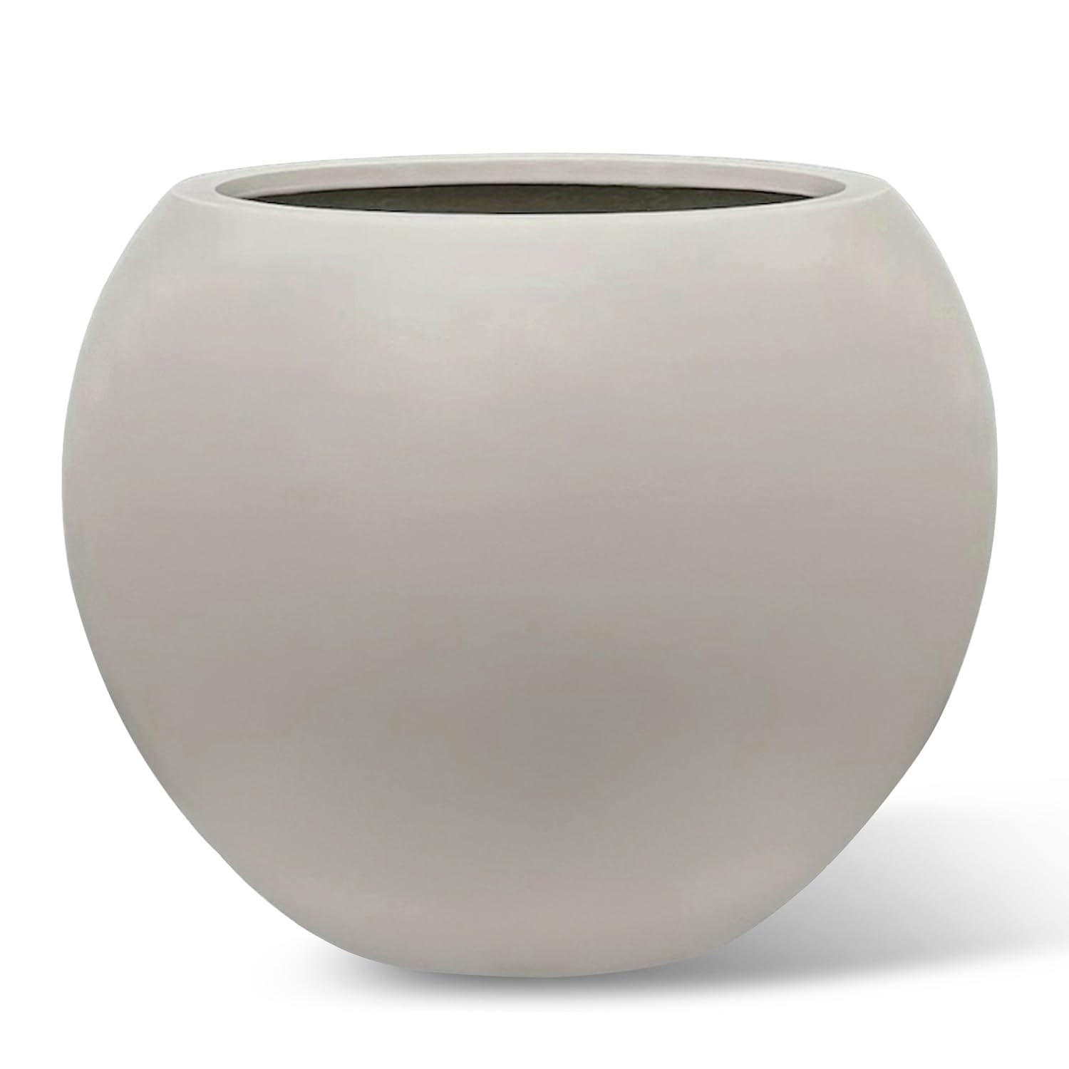 Globo 16" H x 20" D Fiberstone Premium Large Planter, (Taupe), 13.5" Pot Opening, Sphere Drainage... | Amazon (US)