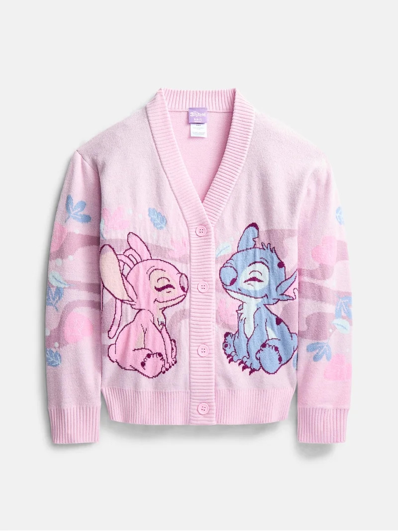 Lilo and Stitch Girls Graphic Cardigan with Long Sleeves, Sizes 4-16 | Walmart (US)