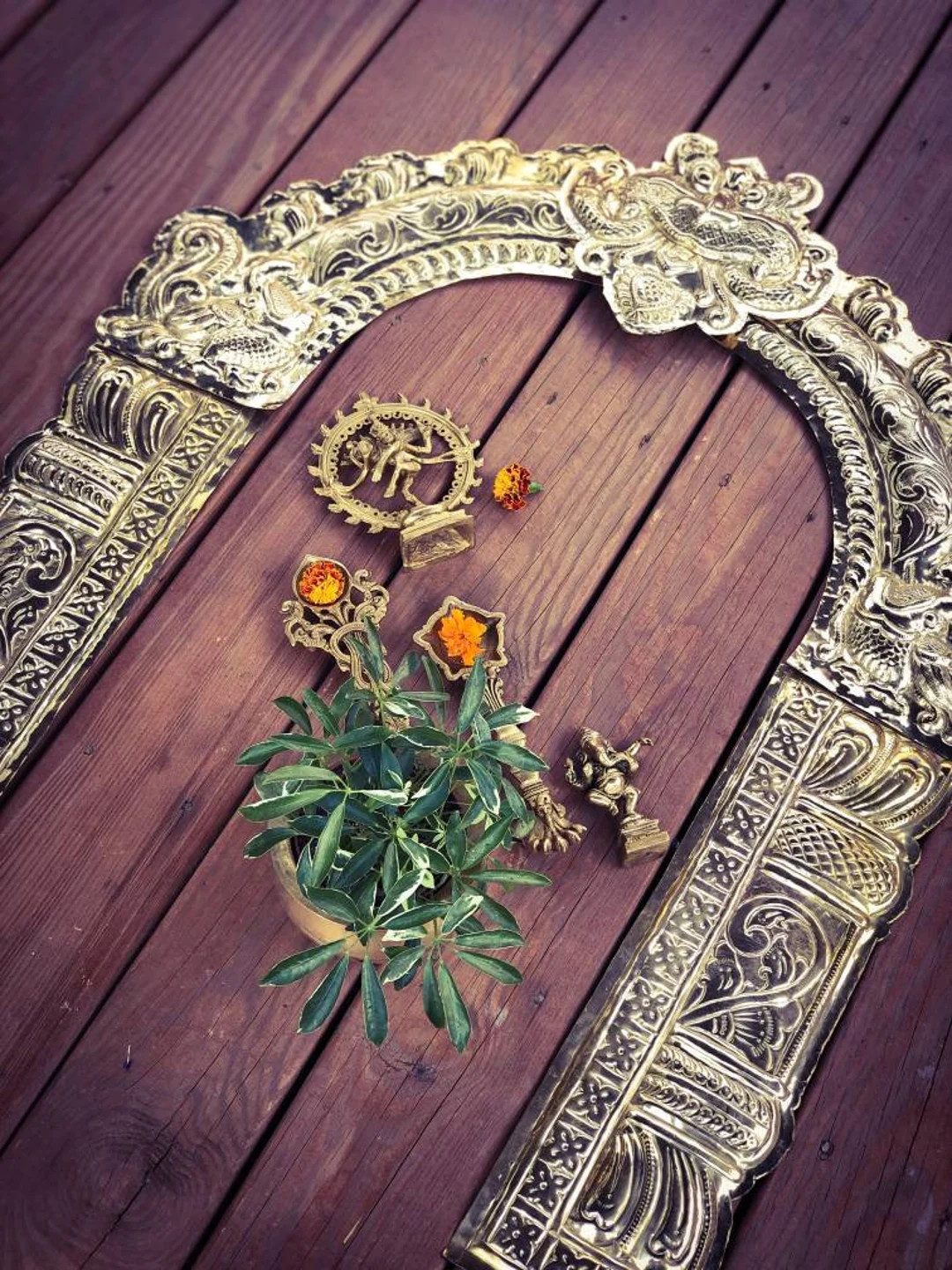Ammavaru Brass Temple Style Prabhavali/makarathornam - Etsy | Etsy (US)