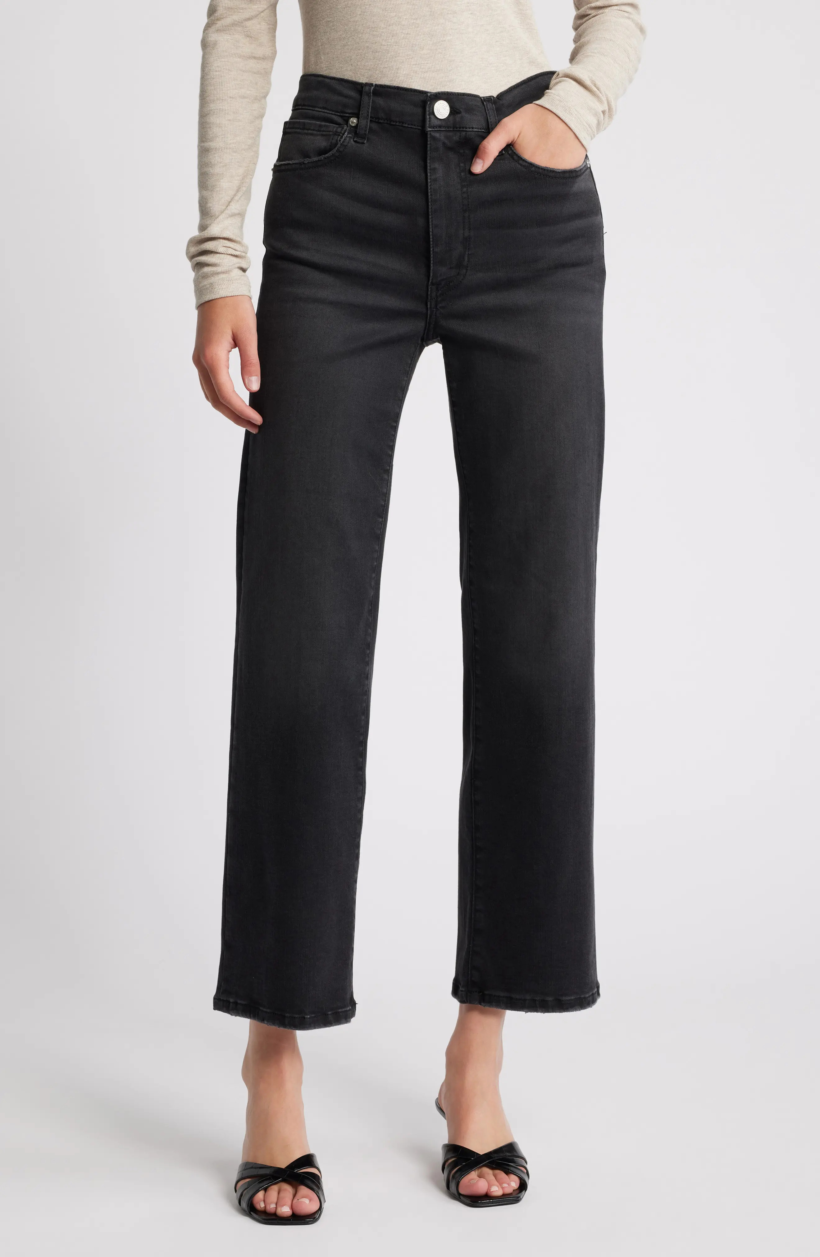 FRAME Le Sleek High Waist Ankle Straight Leg Jeans in Whimsy at Nordstrom Rack, Size 26 | Nordstrom Rack