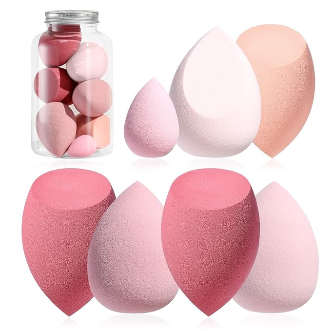 Makeup Sponge Set BS-MALL Blender Sponges 7 Pcs for Liquid, Cream, and Powder, Multi-colored with... | Amazon (US)